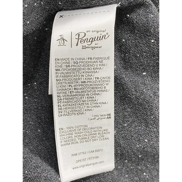 Original Penguin Mens Donegal Daddy Polo Shirt True Black Size XXL - Picture 6 of 7